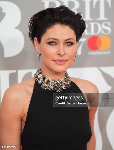 Emma Willis attends The BRIT Awards 2017 at The O2 Arena on February 22, 2017 in London, England.