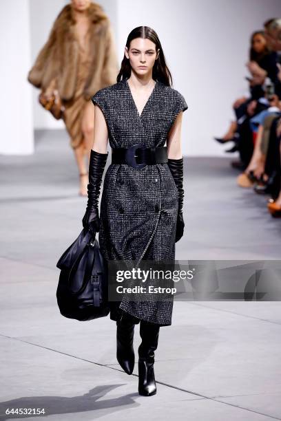 Model walks the runway at the Michael Kors show during the New York Fashion Week February 2017 collections on February 15, 2017 in New York City.