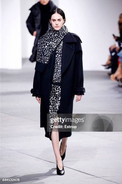 Model walks the runway at the Michael Kors show during the New York Fashion Week February 2017 collections on February 15, 2017 in New York City.