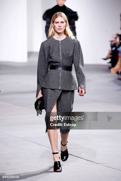 Model walks the runway at the Michael Kors show during the New York Fashion Week February 2017 collections on February 15, 2017 in New York City.