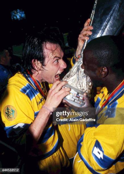 Alain Boghossian / Lilian Thuram - - Parme / Marseille - Finale de la Coupe de l'UEFA -Stade Loujniki-Moscou, Photo: Alain Gadoffre / Icon Sport