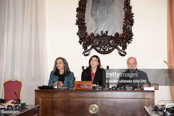 Speaker Zoe Konstantopoulou , Sofia Sakorafa, MEP, , Eric Toussaint, debt expert
