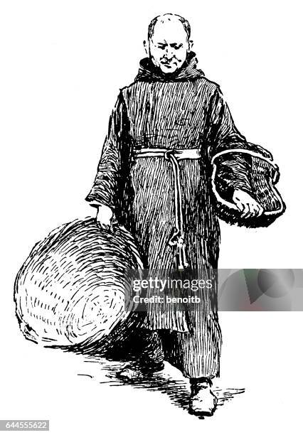 monk - friar stock illustrations