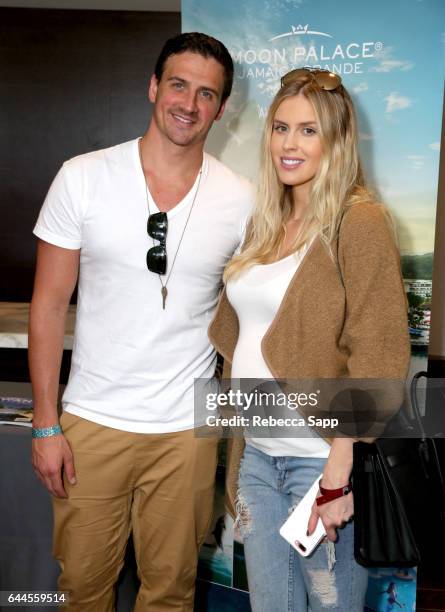 Olympian athlete Ryan Lochte and model Kayla Rae Reid attend Kari Feinstein's Pre-Oscar Style Lounge at the Andaz Hotel on February 23, 2017 in Los...