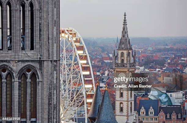 tourists in ghent - belgium aerial stock pictures, royalty-free photos & images