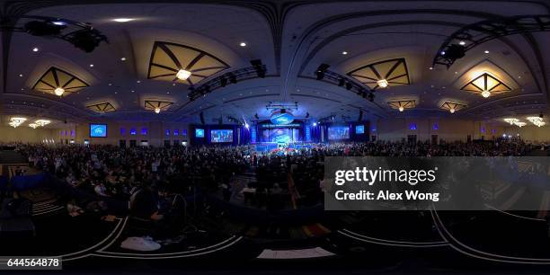 White House Chief of Staff Reince Priebus , White House Chief Strategist Steve Bannon and American Conservative Union Chairman Matt Schlapp...