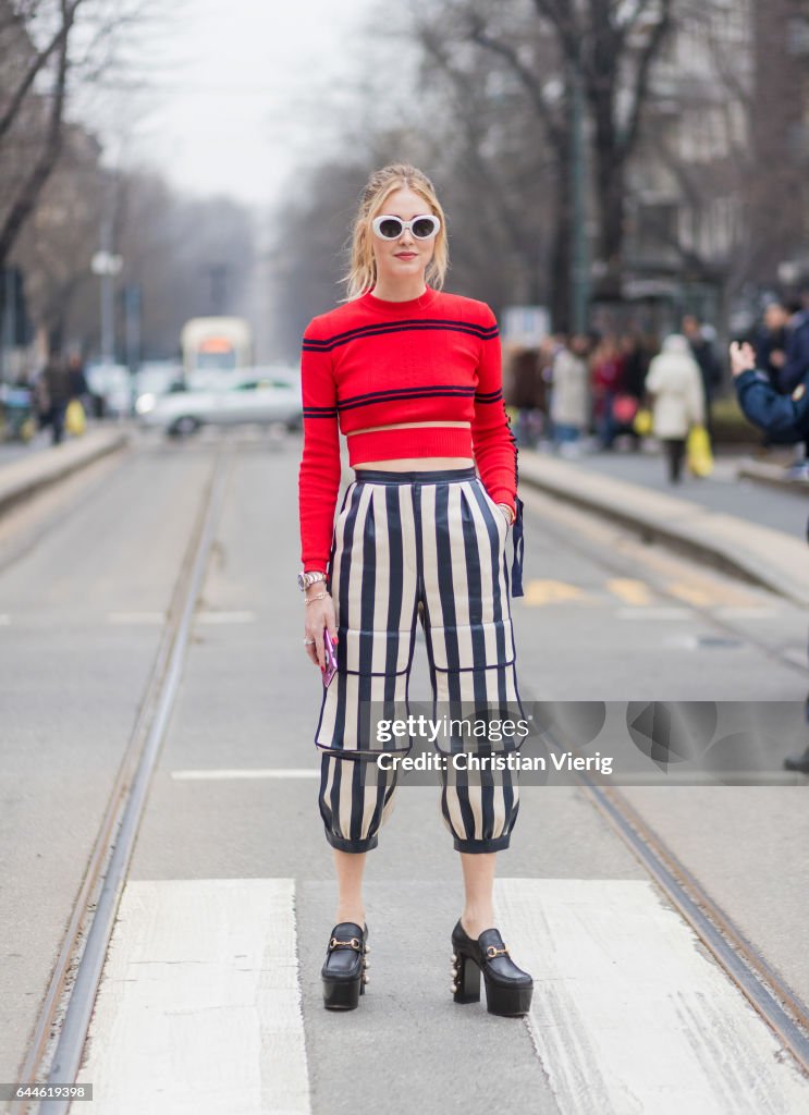 Street Style: February 23 - Milan Fashion Week Fall/Winter 2017/18