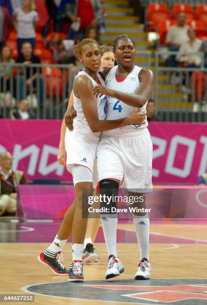 Joie Isabelle YACOUBOU / Sandrine GRUDA - - Basket ball - 1/4Finale - France / Republique Tcheque - Jeux Olympiques 2012 - Londres, Photo: Dave...