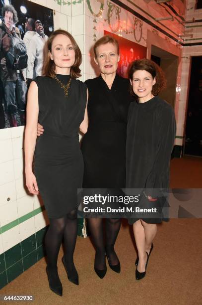 Anna Madeley, Anastasia Hille and Jemima Rooper attend the press night after party for "A Midsummer Night's Dream" at The Young Vic on February 23,...