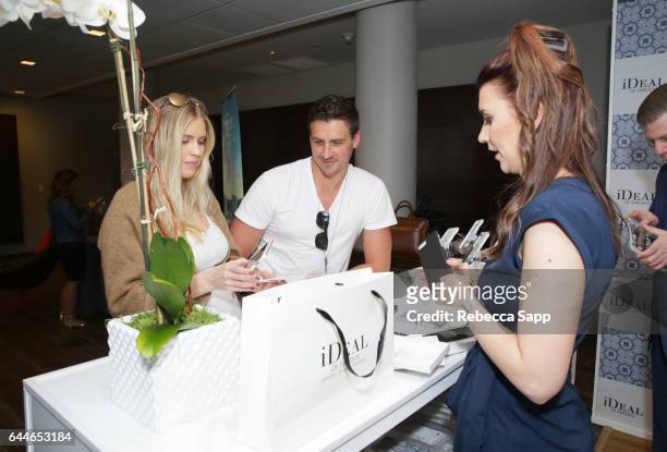 Olympic athlete Ryan Lochte and Kayla Rae Reid attend Kari Feinstein's Pre-Oscar Style Lounge at the Andaz Hotel on February 23, 2017 in Los Angeles,...