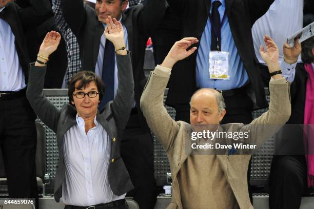 Valerie FOURNEYRON / Laurent FABIUS - - France / Lituanie - Qualification Euro 2014 -Kinderarena - Rouen- , Photo: Dave Winter / Icon Sport