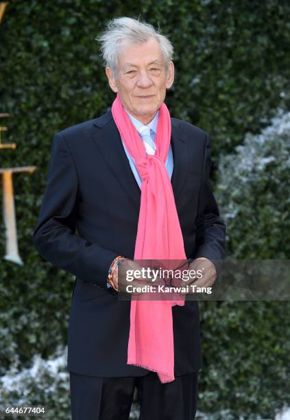 Sir Ian McKellen attends UK launch event for "Beauty And The Beast" at Spencer House on February 23, 2017 in London, England.