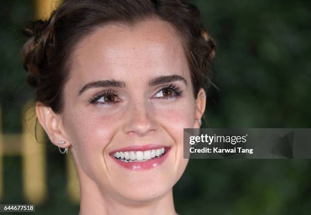 Emma Watson attends the UK launch event for "Beauty And The Beast" at Spencer House on February 23, 2017 in London, England.