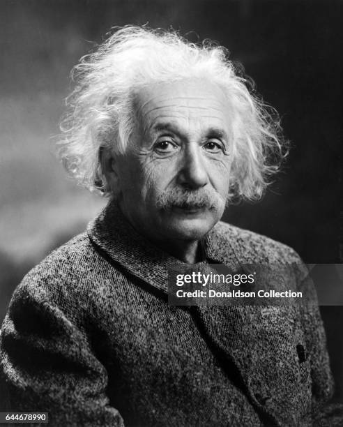 Scientist Albert Einstein poses for a portrait in 1947.