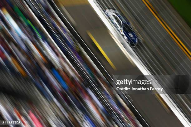 Dale Earnhardt Jr., driver of the Nationwide Chevrolet, races during the Monster Energy NASCAR Cup Series Can-Am Duel 2 at Daytona International...