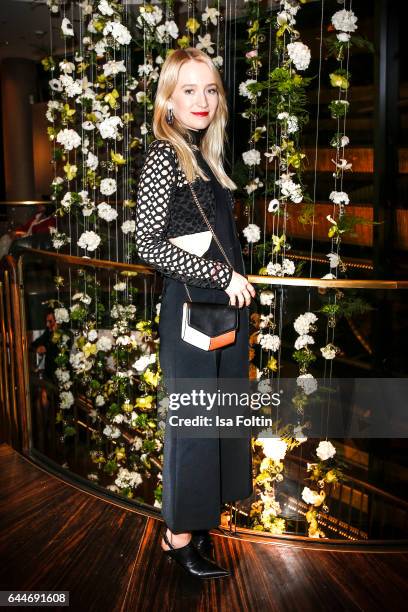 Blogger Juliane Diesner attends the Wempe store opening on February 23, 2017 in Munich, Germany.