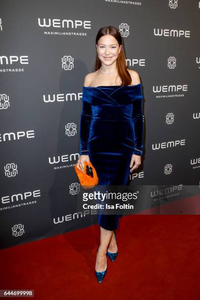 German actress Hannah Herzsprung attends the Wempe store opening with the Rolls Royce shuttels in front of the store on February 23, 2017 in Munich,...
