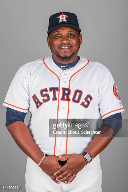 Rodney Linares of the Houston Astros poses during Photo Day on Sunday, February 19, 2017 at the Ballpark of the Palm Beaches in West Palm Beach,...