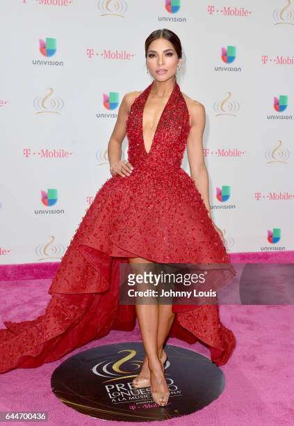 Alejandra Espinoza attends Univision's 29th Edition of Premio Lo Nuestro A La Musica Latina at the American Airlines Arena on February 23, 2017 in...