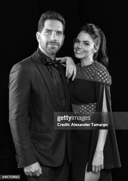 Arap Bethke and Livia Brito pose at Univision's 29th Edition of Premio Lo Nuestro A La Musica Latina at the American Airlines Arena on February 23,...