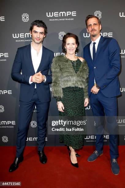 German actor Nik Xhelilaj, Kim-Eva Wempe and german actor Max von Thun attend the Wempe store opening with the Rolls Royce shuttels in front of the...