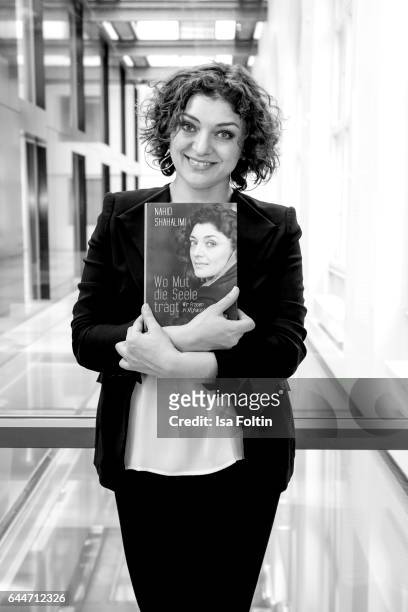 Author Nahid Shahalimi signs her book at Sofitel Munich Bayerpost on February 23, 2017 in Munich, Germany. Shahalimi's book 'Wo Mut die Seele Traegt:...