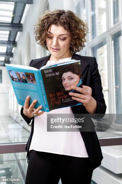 Author Nahid Shahalimi poses during a photo session at Sofitel Munich Bayerpost on February 23, 2017 in Munich, Germany. Shahalimi's book 'Wo Mut die...