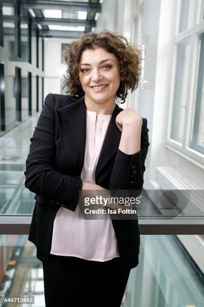 Author Nahid Shahalimi poses during a photo session at Sofitel Munich Bayerpost on February 23, 2017 in Munich, Germany. Shahalimi's book 'Wo Mut die...