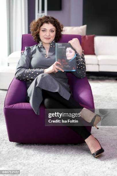 Author Nahid Shahalimi poses during a photo session at Sofitel Munich Bayerpost on February 23, 2017 in Munich, Germany. Shahalimi's book 'Wo Mut die...