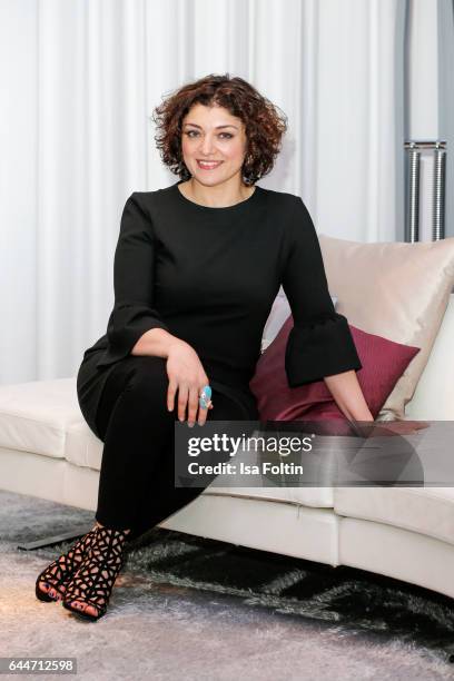 Author Nahid Shahalimi poses during a photo session at Sofitel Munich Bayerpost on February 23, 2017 in Munich, Germany. Shahalimi's book 'Wo Mut die...