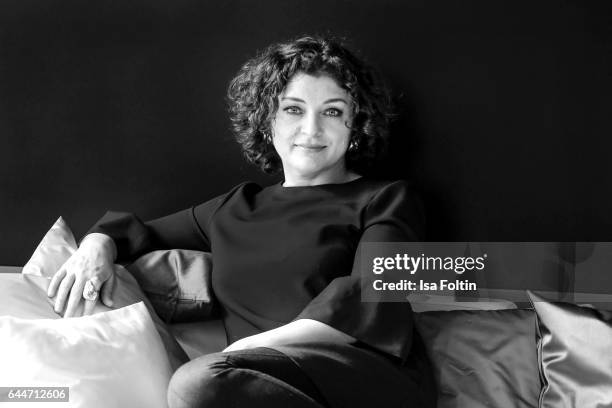 Author Nahid Shahalimi poses during a photo session at Sofitel Munich Bayerpost on February 23, 2017 in Munich, Germany. Shahalimi's book 'Wo Mut die...