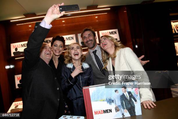 Creator/writer Matthew Weiner, actors Jessica Pare, Kiernan Shipka, Jon Hamm and January Jones attend the launch for Matthew Weiner's Book "Mad Men"...