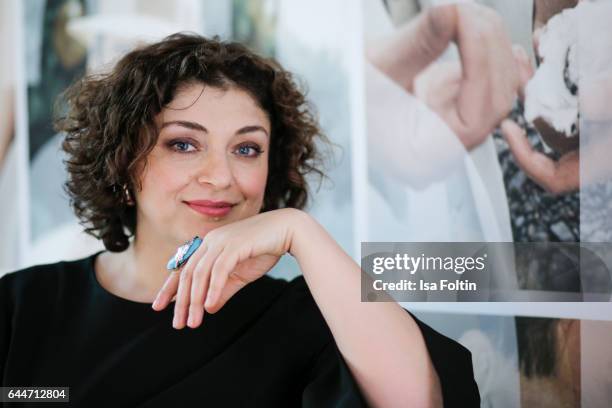 Author Nahid Shahalimi poses during a photo session at Sofitel Munich Bayerpost on February 23, 2017 in Munich, Germany. Shahalimi's book 'Wo Mut die...