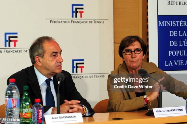 Jean GACHASSIN / Valerie FOURNEYRON - - Conference de presse a Roland Garros 2013, Photo : Dave Winter / Icon Sport