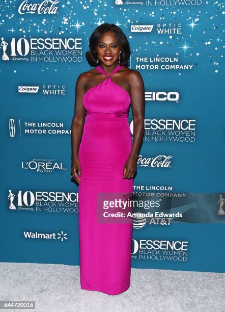 Actress Viola Davis arrives at the Essence 10th Annual Black Women in Hollywood Awards Gala at the Beverly Wilshire Four Seasons Hotel on February...