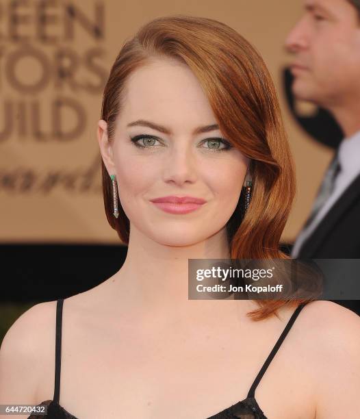 Actress Emma Stone arrives at the 23rd Annual Screen Actors Guild Awards at The Shrine Expo Hall on January 29, 2017 in Los Angeles, California.