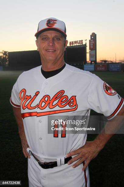 Bobby Dickerson during the Baltmore Orioles Photo Day on February 20, 2017 at Ed Smith Stadium in Sarasota, Florida.
