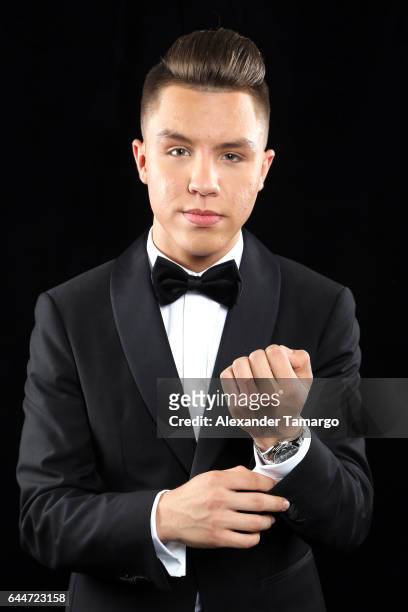 Jonatan Sanchez poses at Univision's 29th Edition of Premio Lo Nuestro A La Musica Latina at the American Airlines Arena on February 23, 2017 in...