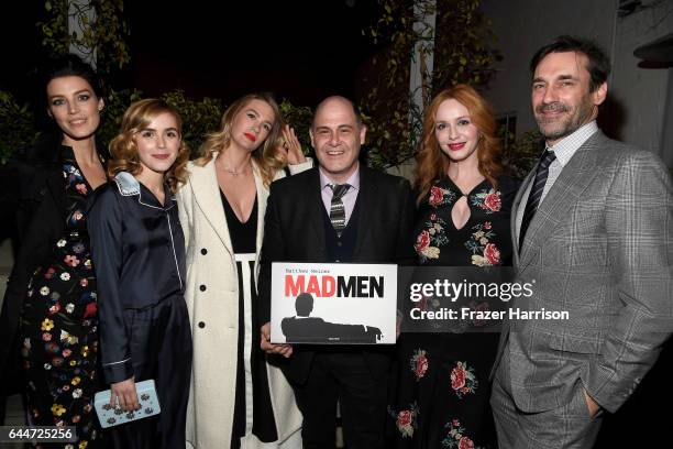 Actors Jessica Pare, Kiernan Shipka, January Jones, creator/writer Matthew Weiner, actors Christina Hendricks and Jon Hamm attend the launch for...