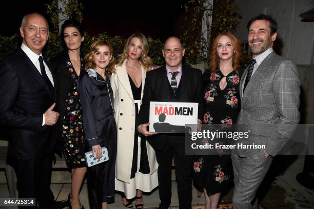 Benedikt Taschen, actors Jessica Pare, Kiernan Shipka, January Jones, creator/writer Matthew Weiner, actors Christina Hendricks and Jon Hamm attend...