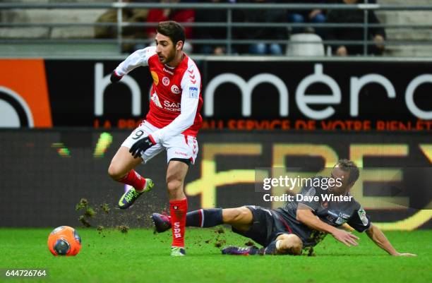 Eliran ATAR / Laurent BONNART - - Reims / Ajaccio - 19eme journee de Ligue 1 - , Photo : Dave Winter / Icon Sport