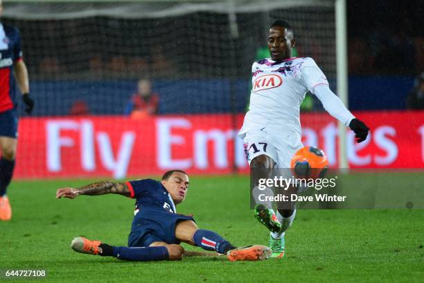 Gregory VAN DER WIEL / Andre BIYOGO POKO - - Paris Saint Germain / Bordeaux - 23e journee Ligue 1, Photo : Dave Winter / Icon Sport