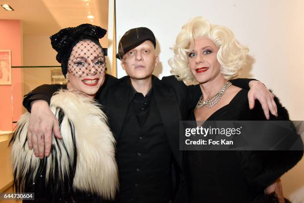 Lola Mercier, Ali Mahdavi and Olympia Solange attend 'Facade16' Magazine Issue Launch at Colette on February 23, 2017 in Paris, France.