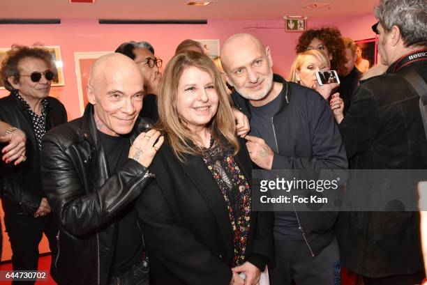 Pierre Blanchard, Marilyn Gauthier from Marilyn Agency and Gilles Commoy attend 'Facade16' Magazine Issue Launch at Colette on February 23, 2017 in...