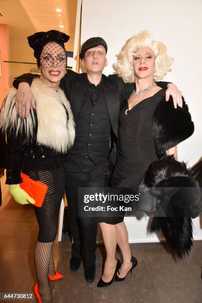 Lola Mercier, Ali Mahdavi and Olympia Solange attend 'Facade16' Magazine Issue Launch at Colette on February 23, 2017 in Paris, France.