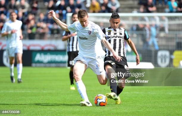 Gaetan BUSSMANN / Sofiane BOUFAL - - Angers / Metz - 30eme journee de Ligue 2 -, Photo : Dave Winter / Icon Sport