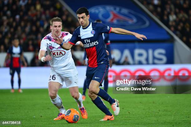 Javier PASTORE / Gregory SERTIC - - Paris Saint Germain / Bordeaux - 23e journee Ligue 1, Photo : Dave Winter / Icon Sport