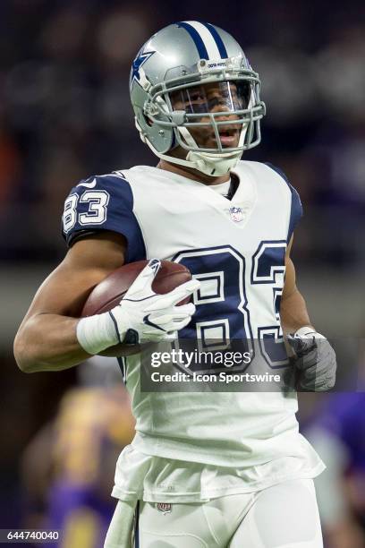 Dallas Cowboys wide receiver Terrance Williams warms up prior to the start of a game between the Minnesota Vikings and Dallas Cowboys on December 01...