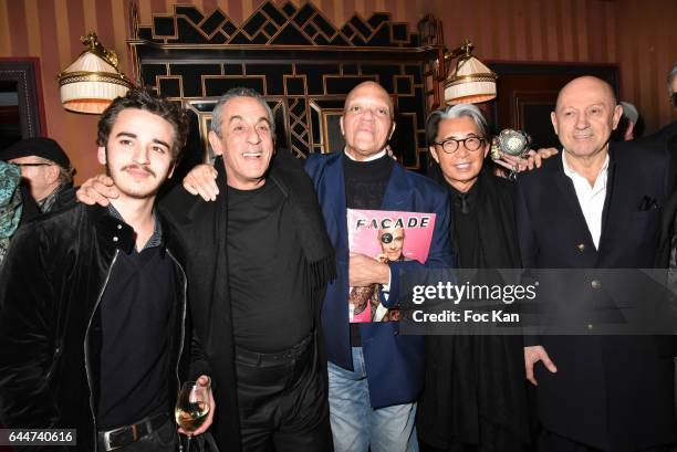 Gaston Ardisson, his father Thierry Ardisson, Guy Cuevas, Kenzo Takada and Jean Louis Costes from Hotels Costes attend "Facade 16" Magazine Issue...