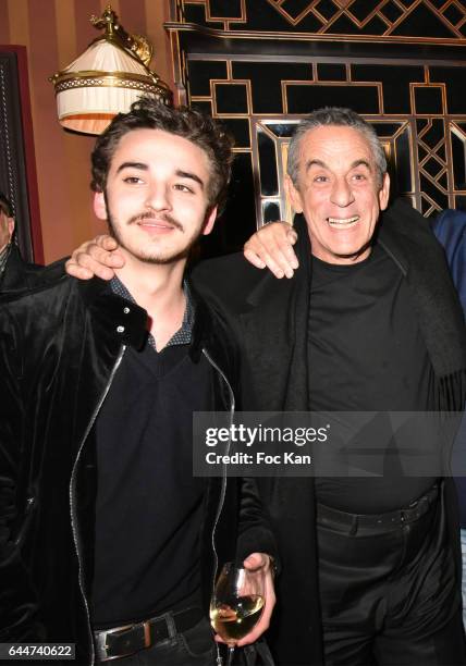 Thierry Ardisson and his son Gaston Ardisson attend '"Facade 16" Magazine After Party at Hotel Costes on February 23, 2017 in Paris, France.